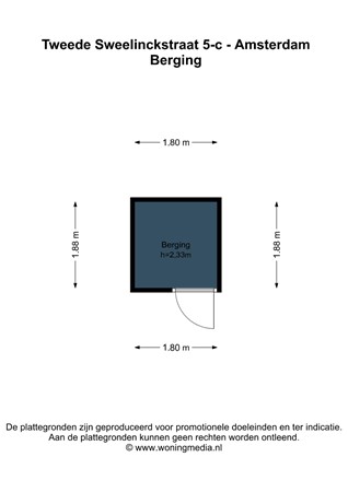 Floorplan - Tweede Sweelinckstraat 5C, 1073 EG Amsterdam